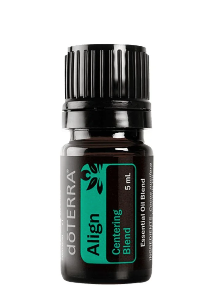 Description: Align is a centering blend that promotes feelings of self-acceptance, trust, and fluidity. It encourages harmony and calm progress, enhancing your yoga experience. shop.doterra.com Primary Benefits: Promotes feelings of self-acceptance and trust. Encourages harmony and calm progress. poshbeautyblog.com +8 shop.doterra.com +8 media.doterra.com +8 Directions for Use: Apply over heart, wrists, and back of neck to promote feelings of self-acceptance, trust, and fluidity. Use during yoga practice or throughout the day. Cautions: Possible skin sensitivity. Keep out of reach of children. If pregnant or under a doctor